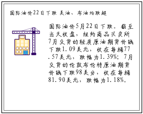 国际油价22日下跌 美油、布油均跌超1%_bellbet贝博最新官网